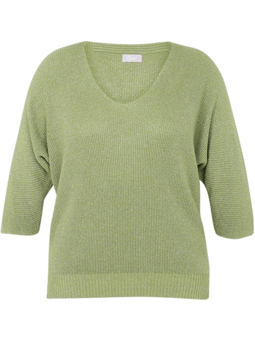 Pull  uni avec lurex PAPRIKA - Kiabi