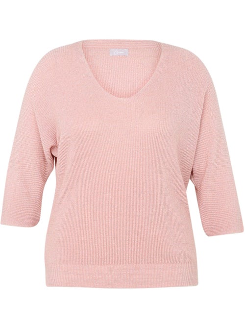 Pull  uni avec lurex PAPRIKA - Kiabi