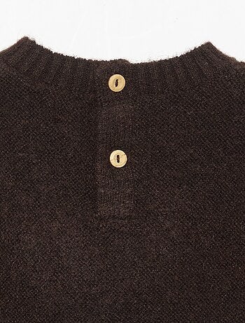 Pull uni avec petite broderie 'renard'