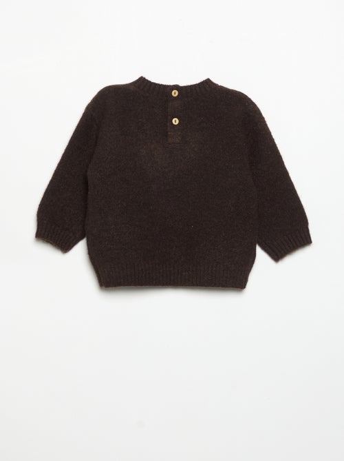Pull uni avec petite broderie 'renard' - Kiabi