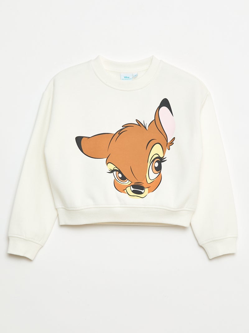 Pull uni 'Bambi' 'Disney' Blanc - Kiabi