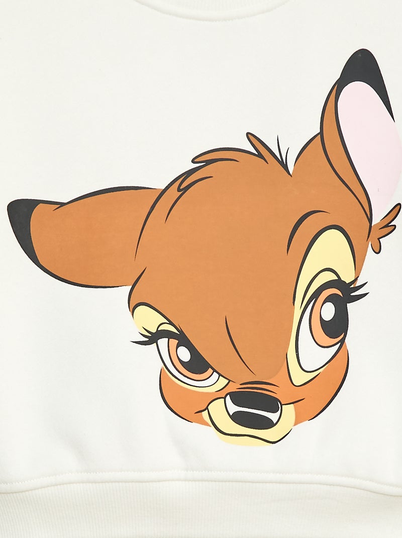 Pull uni 'Bambi' 'Disney' Blanc - Kiabi