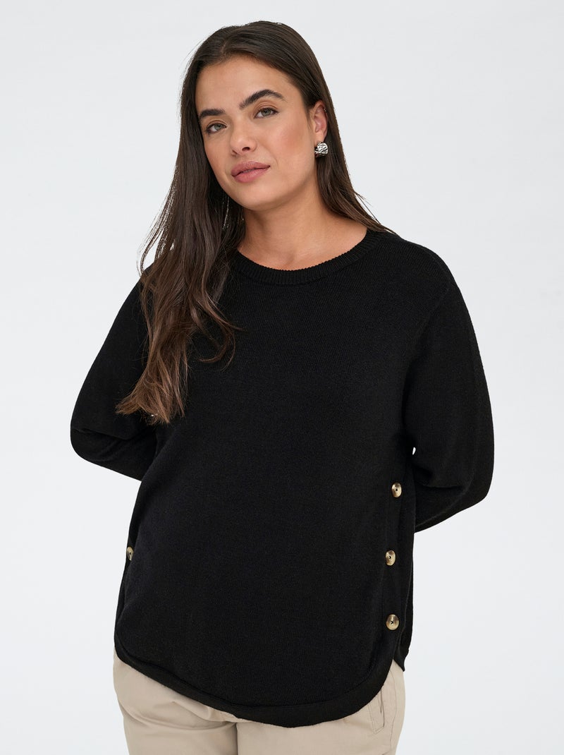Cardigan Boutonné Framboise En Maille Interlock Avec Une Coupe Droite Et Col Rond