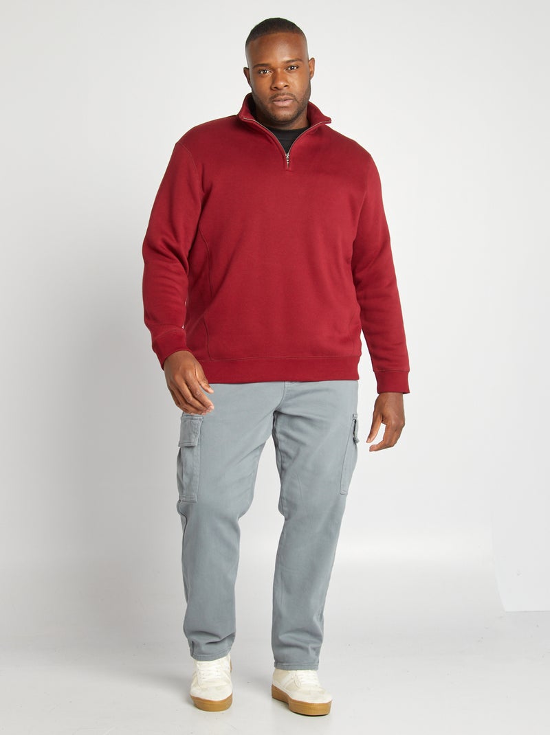 Pull uni col camionneur Rouge - Kiabi