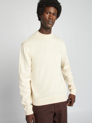 Pull uni col montant