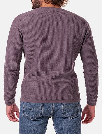Pull uni col rond fine maille