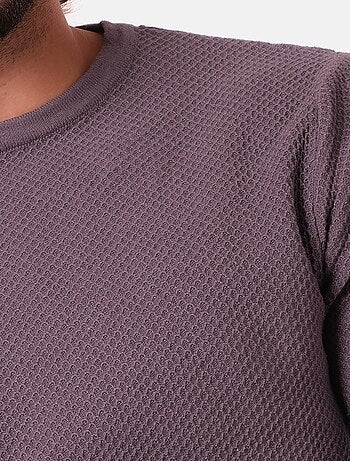 Pull uni col rond fine maille