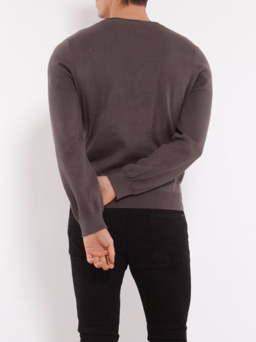 Pull uni col rond - Kiabi