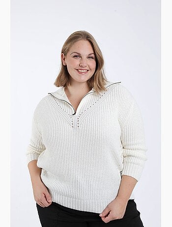 Pull uni col zippé