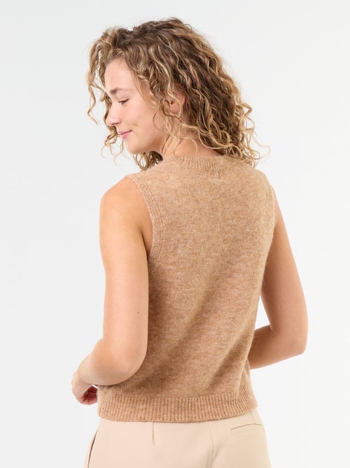 Pull uni en maille chaude sans manches - Kiabi Pull uni en maille chaude sans manches - Kiabi