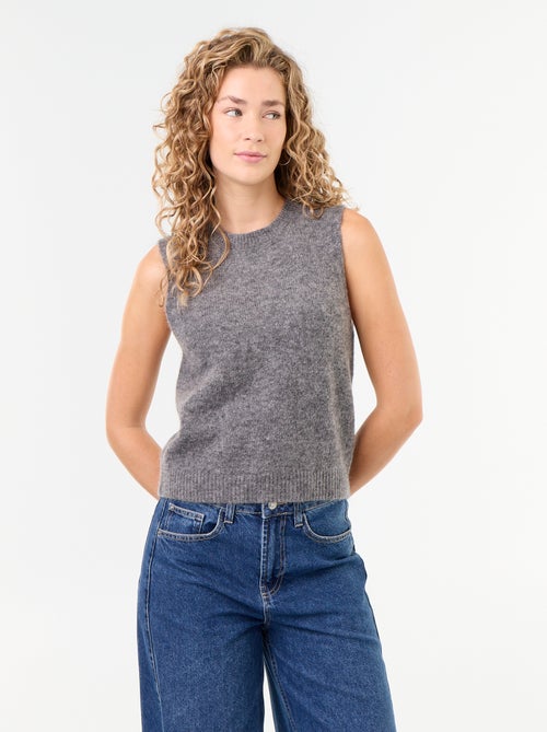 Pull uni en maille chaude sans manches - Kiabi Pull uni en maille chaude sans manches - Kiabi