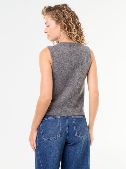 Pull uni en maille chaude sans manches - Kiabi Pull uni en maille chaude sans manches - Kiabi