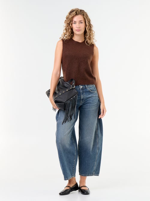 Pull uni en maille chaude sans manches - Kiabi Pull uni en maille chaude sans manches - Kiabi