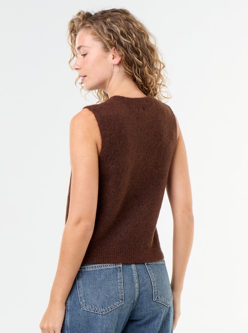 Pull uni en maille chaude sans manches - Kiabi Pull uni en maille chaude sans manches - Kiabi