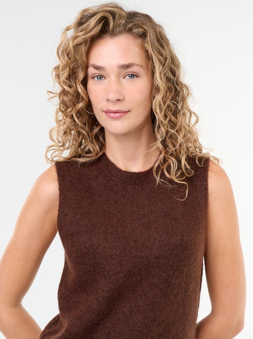 Pull uni en maille chaude sans manches - Kiabi Pull uni en maille chaude sans manches - Kiabi
