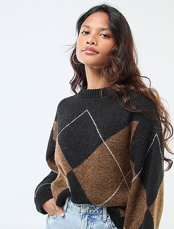 Pull uni en maille grosse jauge