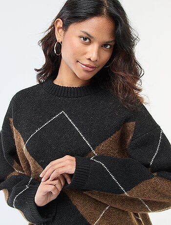 Pull uni en maille grosse jauge