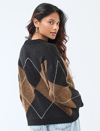 Pull uni en maille grosse jauge