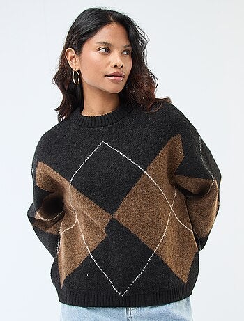 Pull uni en maille grosse jauge