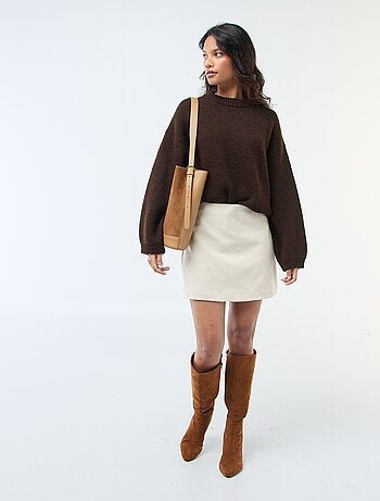 Pull uni en maille grosse jauge