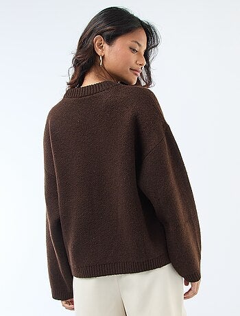 Pull uni en maille grosse jauge