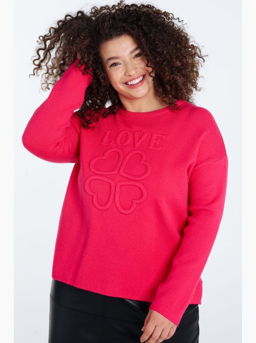 Pull uni lettrage en relief "Love" PAPRIKA - Kiabi