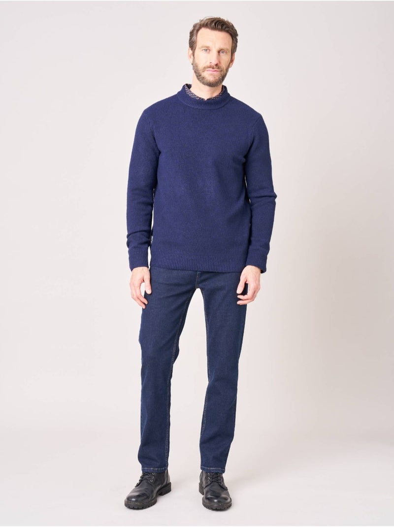 Pull uni pour homme  'deeluxe' Bleu marine - Kiabi