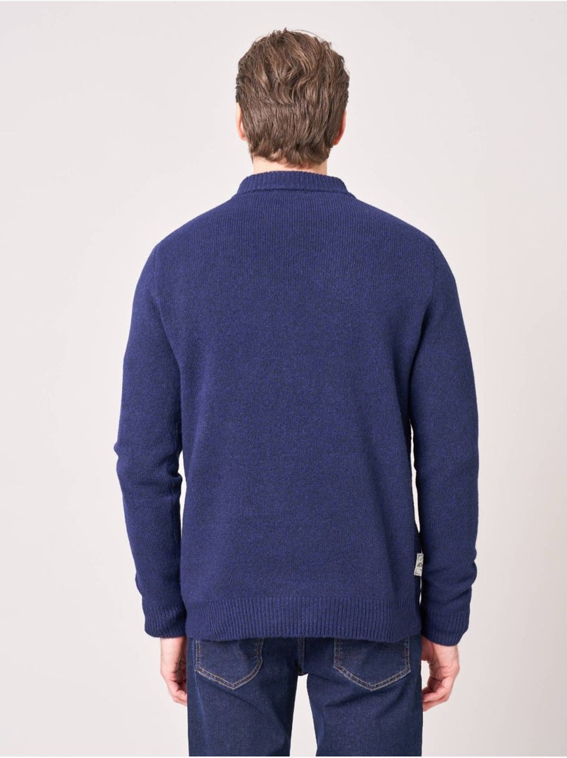 Pull uni pour homme  'deeluxe' Bleu marine - Kiabi
