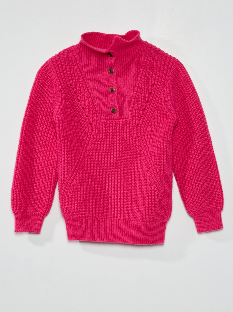 Pull uni rose cassis - Kiabi