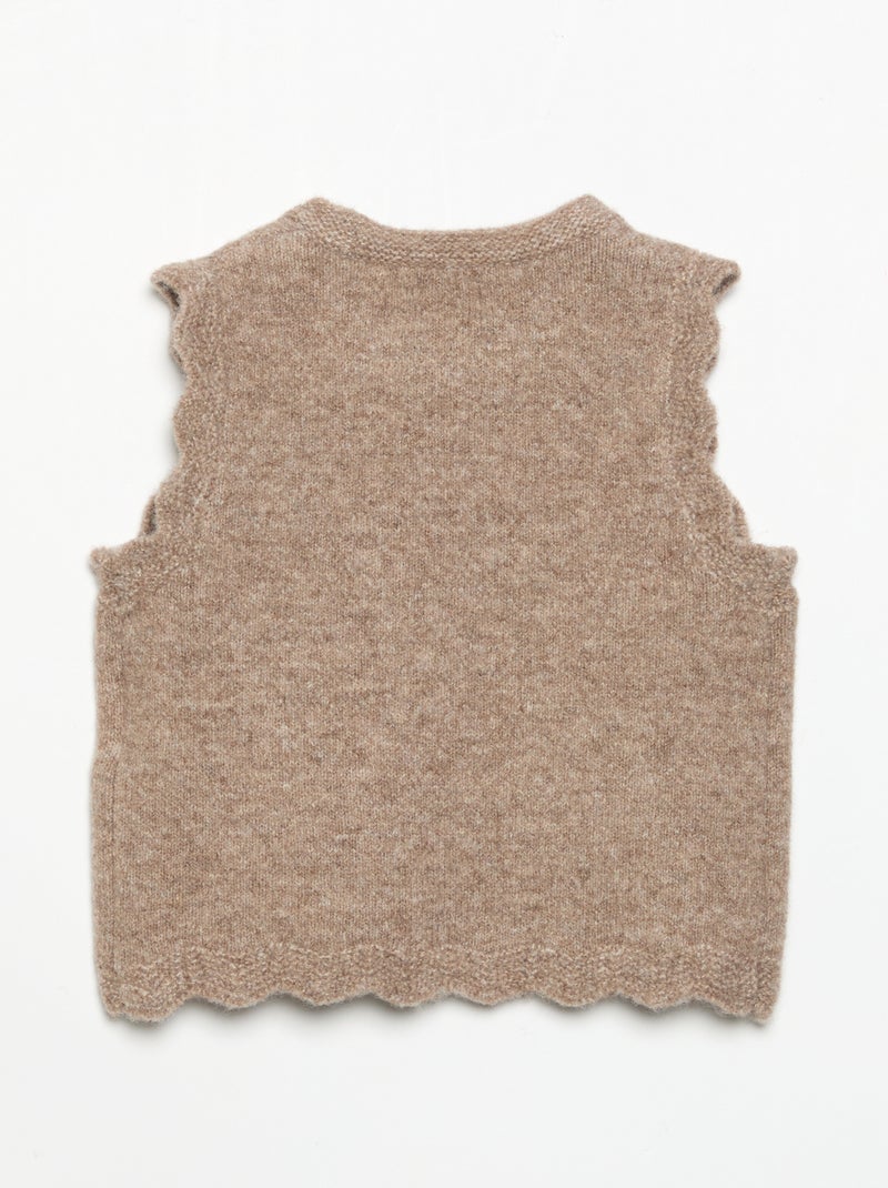 Pull uni sans manches Marron - Kiabi