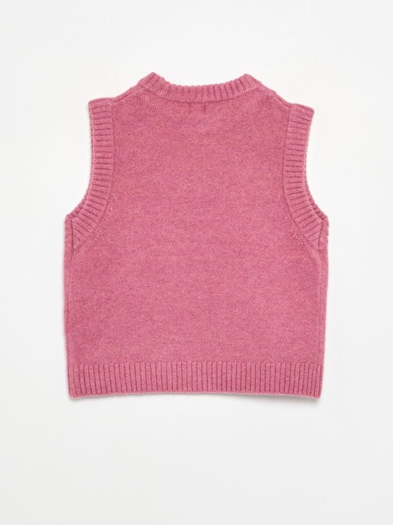 Pull uni sans manches Rose - Kiabi