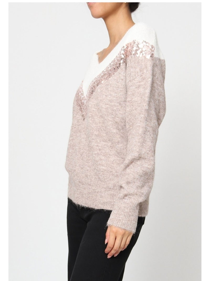 Pull V Kebello Beige - Kiabi