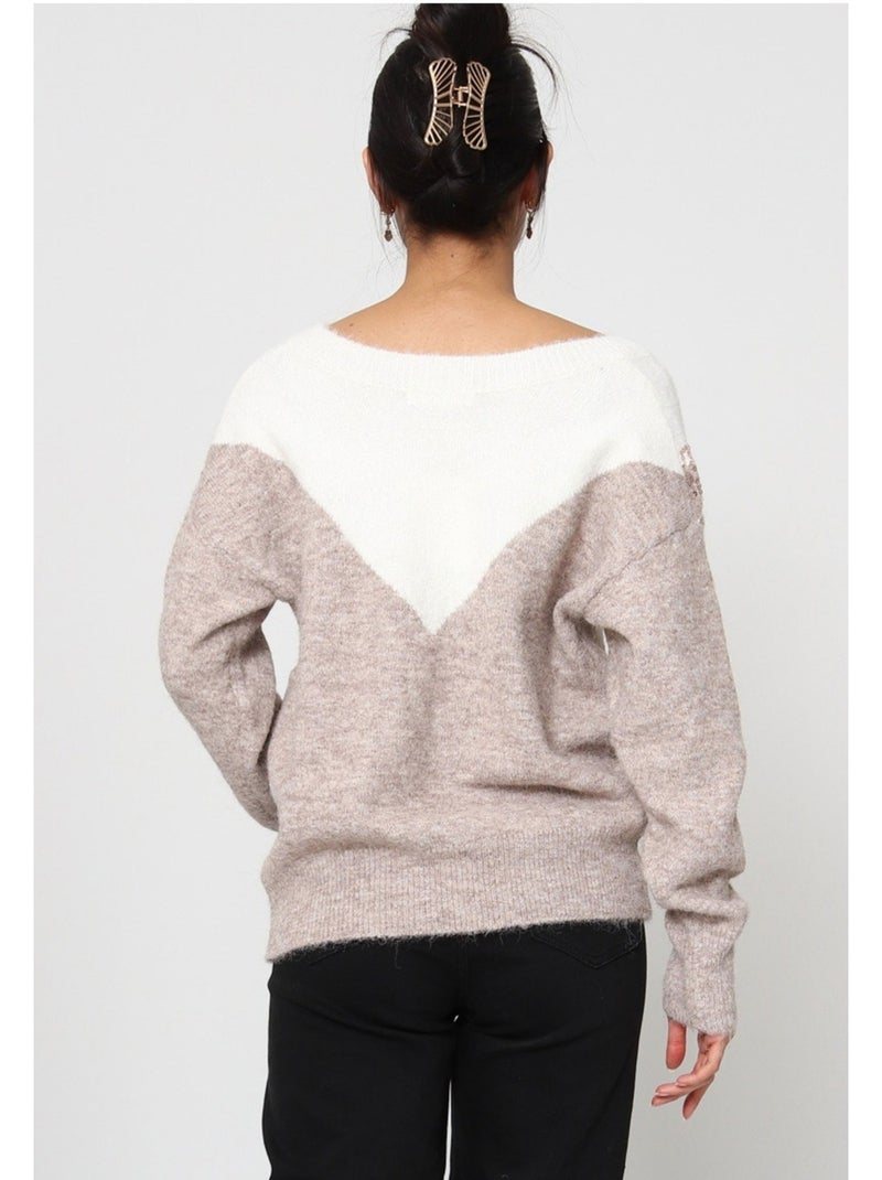 Pull V Kebello Beige - Kiabi