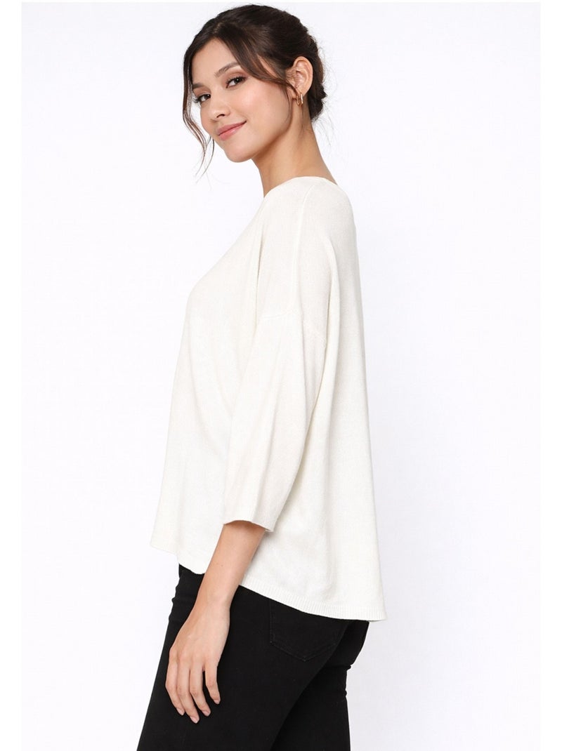 Pull V Kebello Blanc - Kiabi