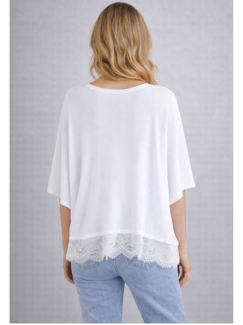 Pull V Kebello Blanc - Kiabi