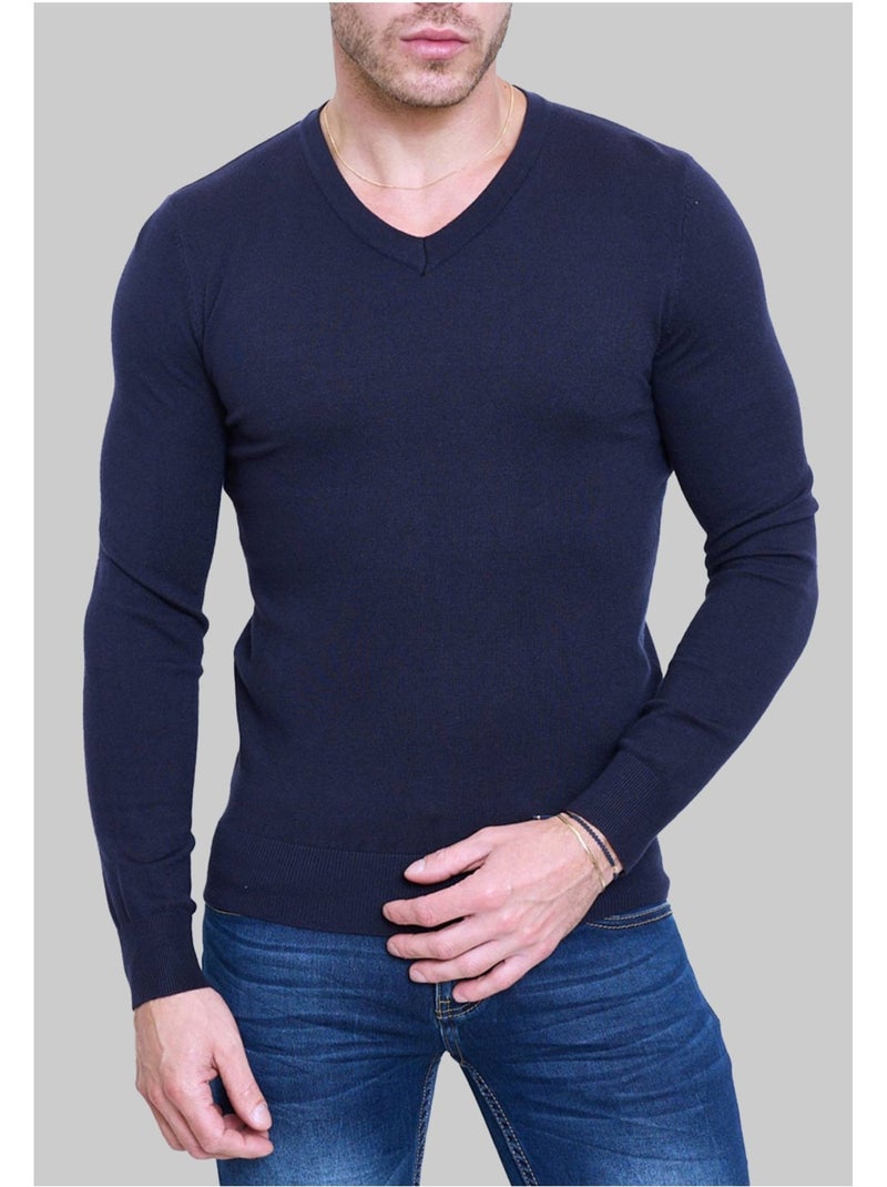 Pull V Kebello Bleu marine - Kiabi