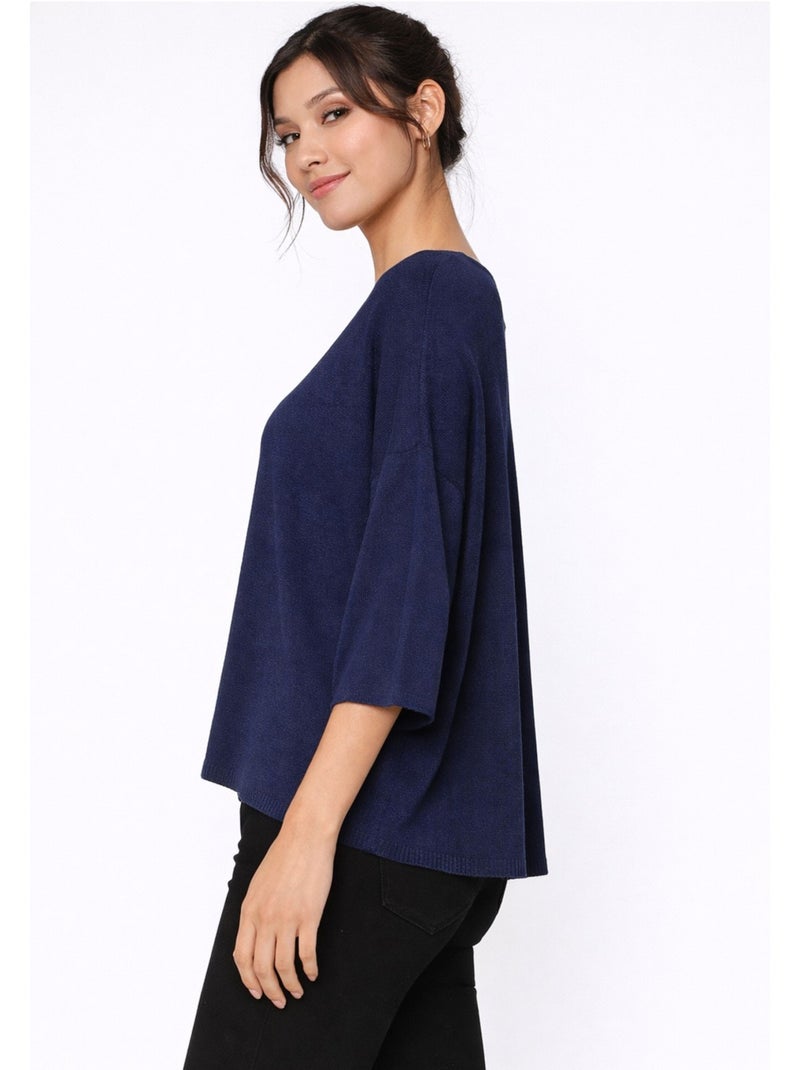 Pull V Kebello Bleu marine - Kiabi