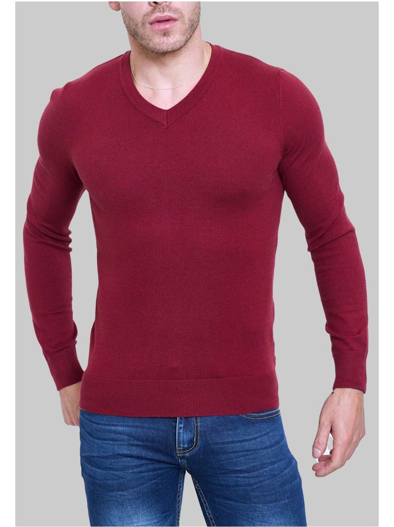 Pull V Kebello Bordeaux - Kiabi