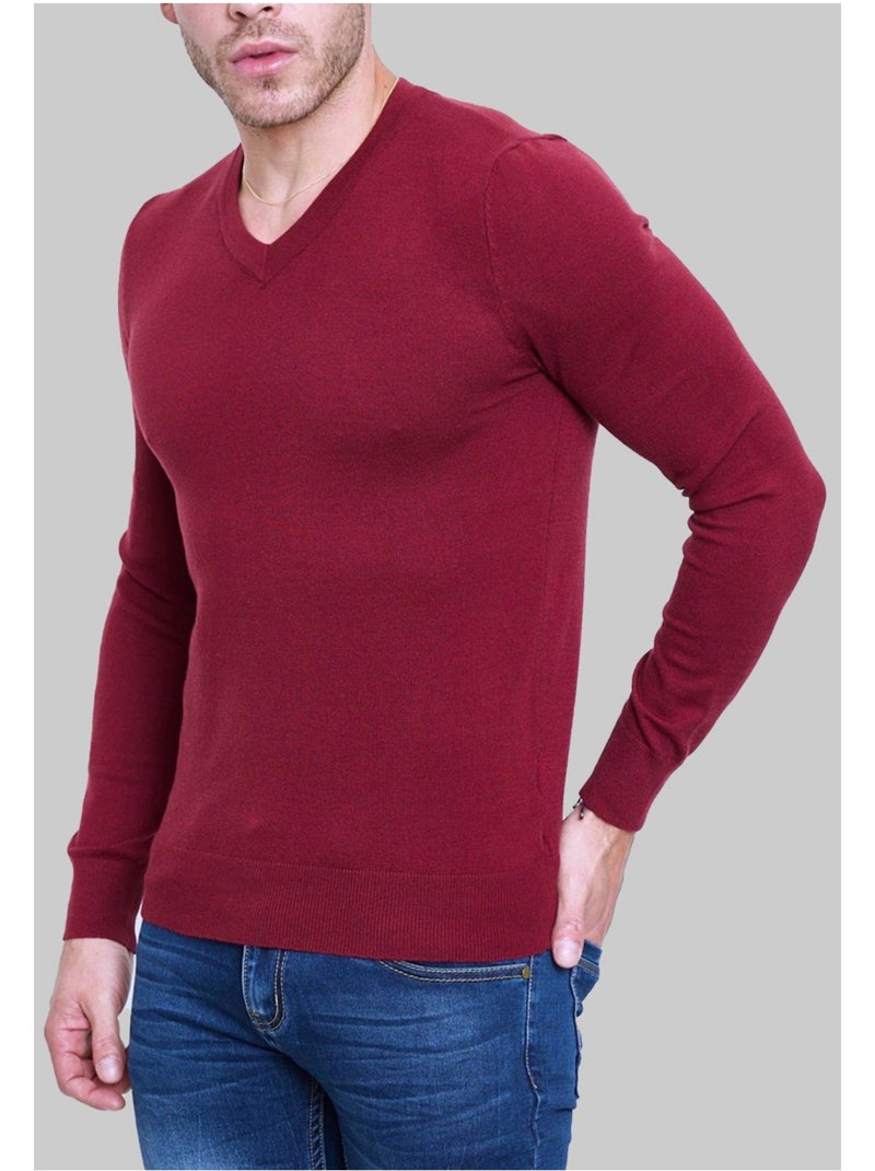 Pull V Kebello Bordeaux - Kiabi