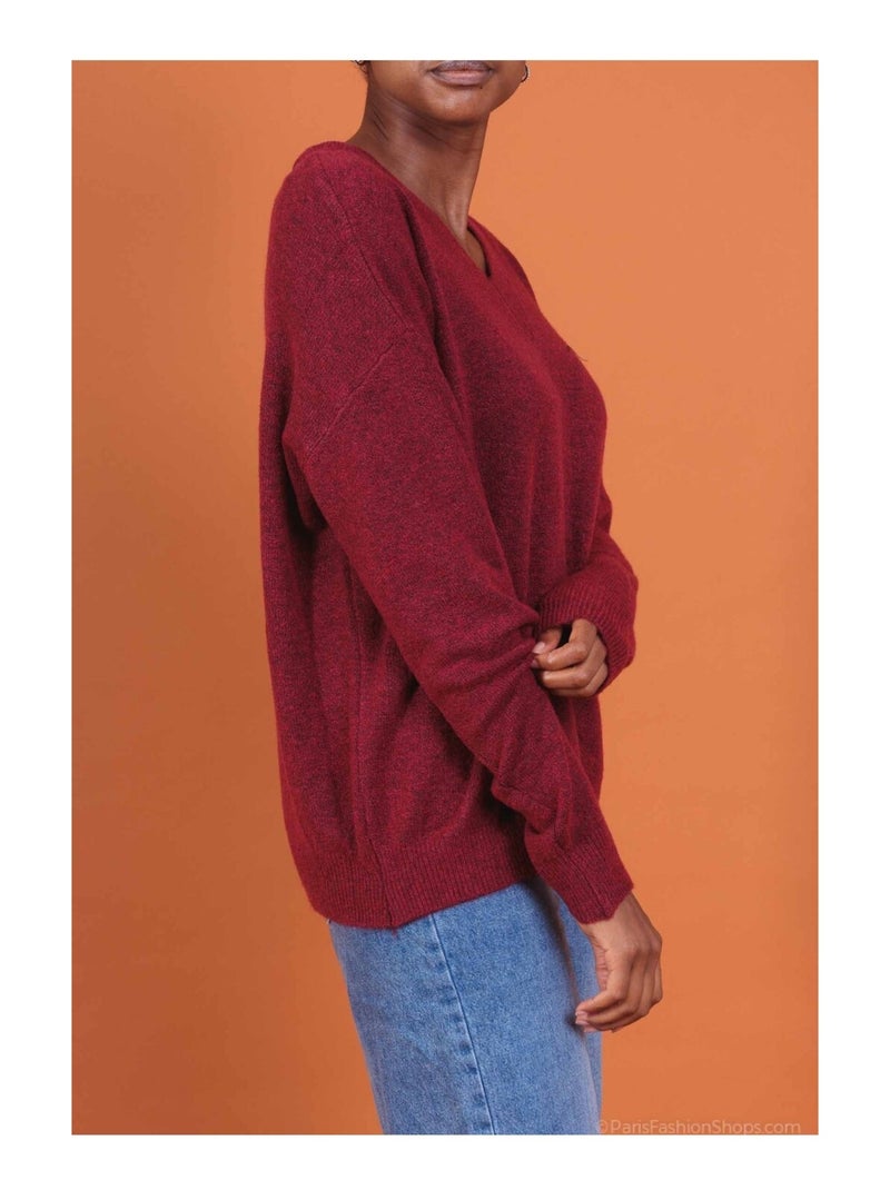 Pull V Kebello Bordeaux - Kiabi