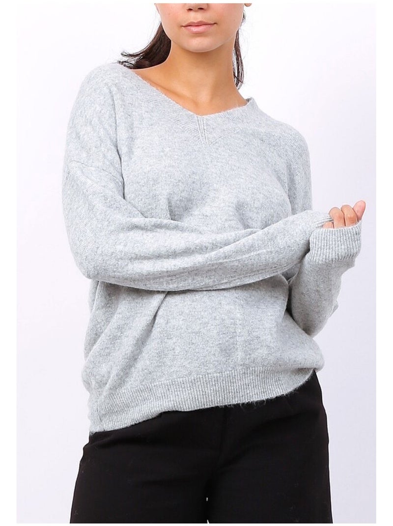Pull V Kebello Gris - Kiabi