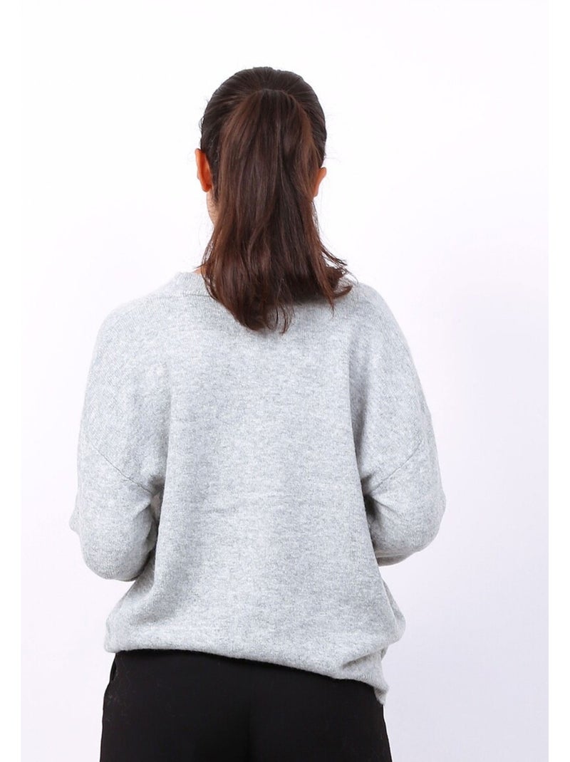 Pull V Kebello Gris - Kiabi