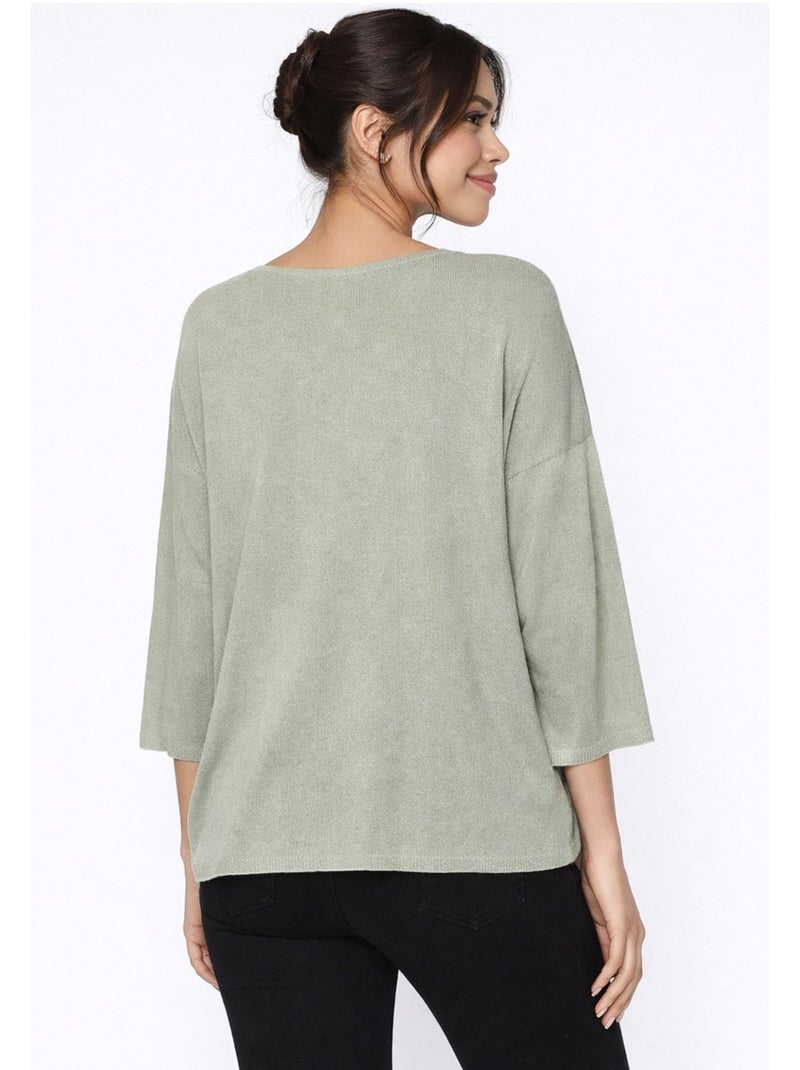 Pull V Kebello Kaki - Kiabi