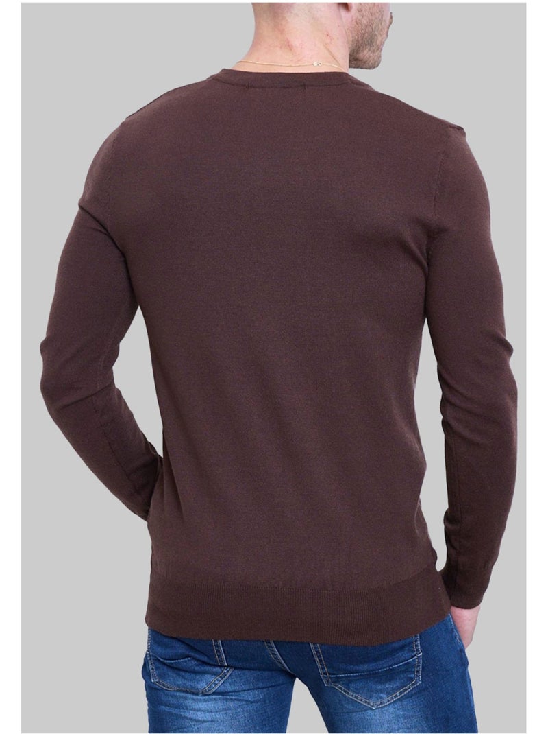 Pull V Kebello Marron - Kiabi