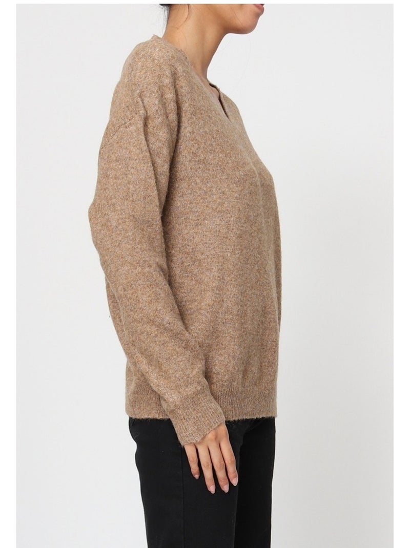Pull V Kebello Marron - Kiabi