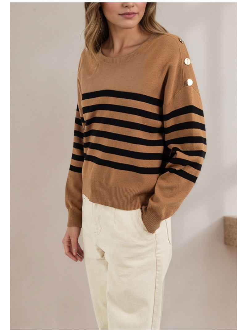 Pull V Kebello Marron - Kiabi