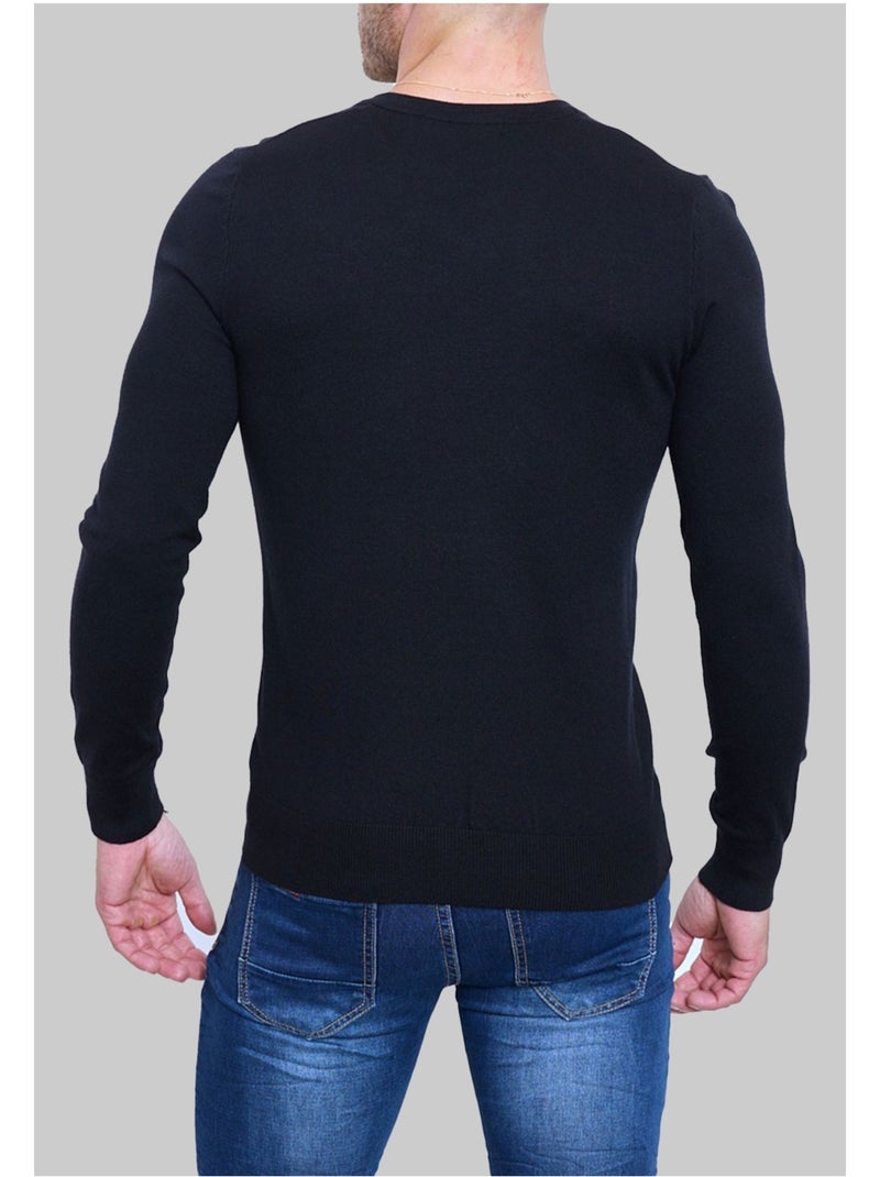 Pull V Kebello Noir Noir - Kiabi