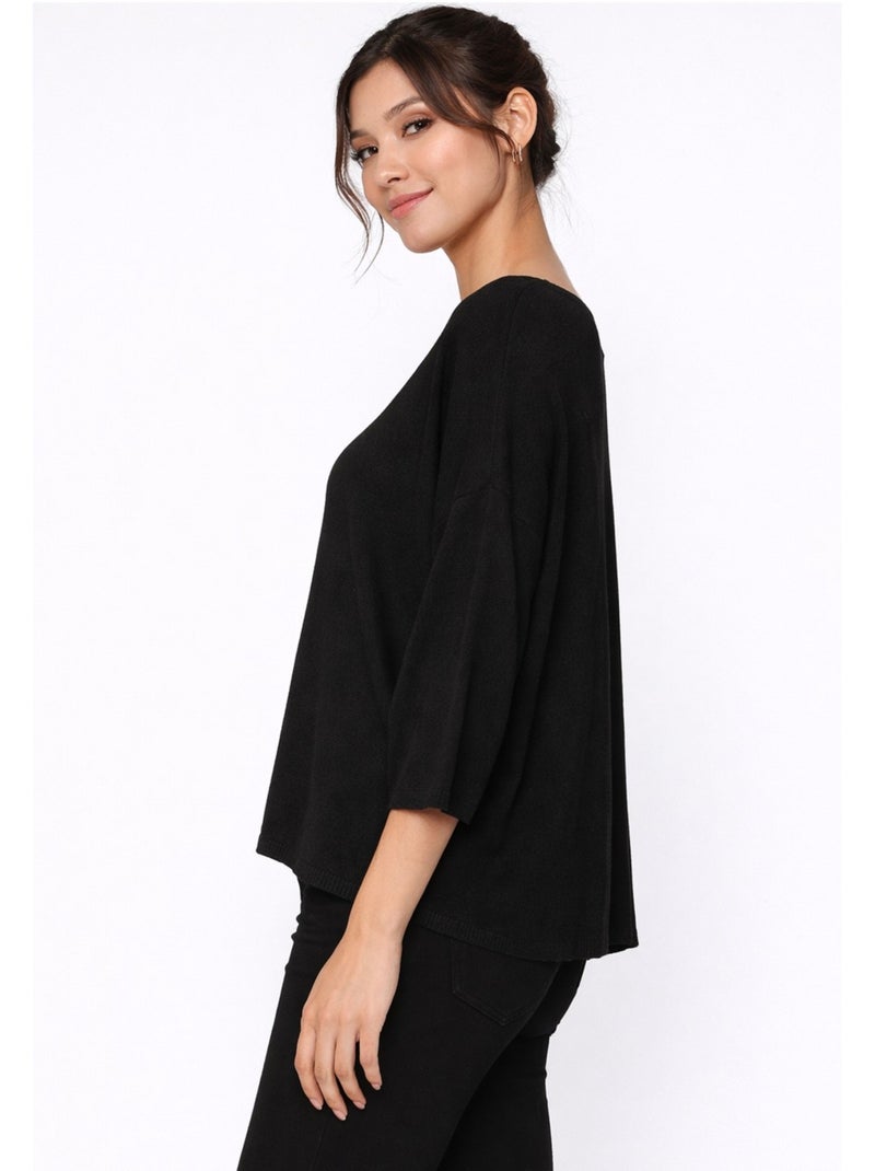 Pull V Kebello Noir Noir - Kiabi