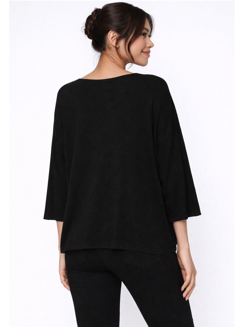 Pull V Kebello Noir Noir - Kiabi