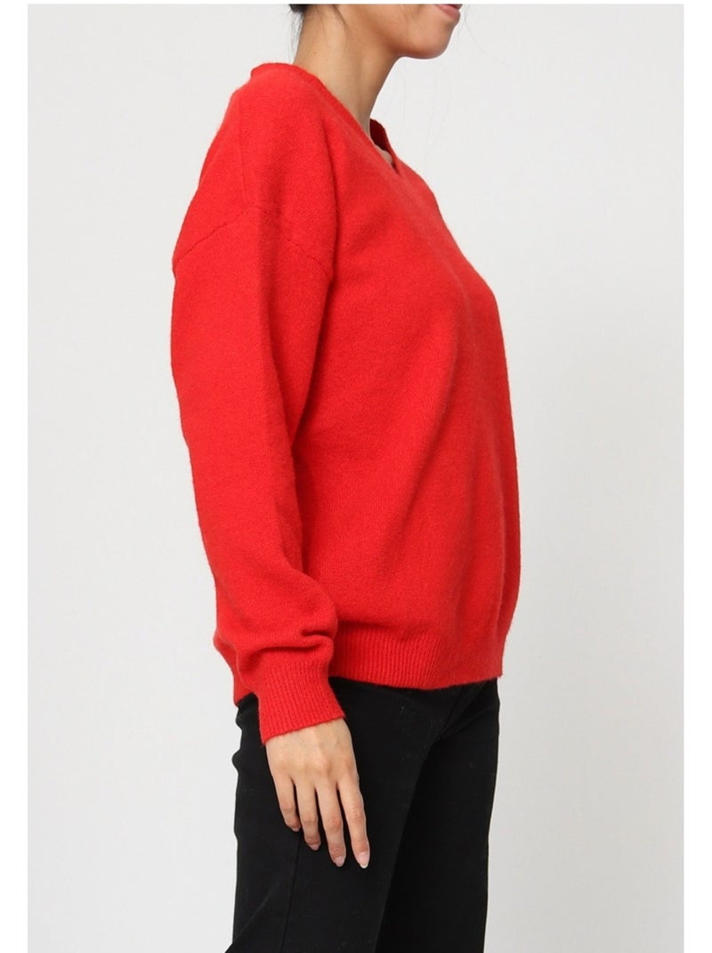 Pull V Kebello Rouge - Kiabi